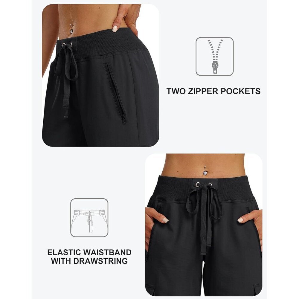 Women's Cargo Capris Pants Lightweight Quick Dry Stretch Casual Hiking - Picture 3 of 6